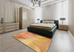 Patterned Bright Orange Rug in a Bedroom, pat2090org