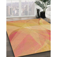 Patterned Bright Orange Rug, pat2090org