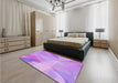 Patterned Violet Purple Rug in a Bedroom, pat2090pur