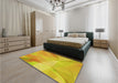 Patterned Yellow Rug in a Bedroom, pat2090yw