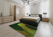 Patterned Midnight Gray Rug in a Bedroom, pat2091grn