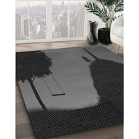 Patterned Midnight Gray Rug, pat2091gry