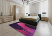 Patterned Dark Magenta Purple Rug in a Bedroom, pat2091pur