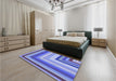 Patterned Sky Blue Rug in a Bedroom, pat2092blu