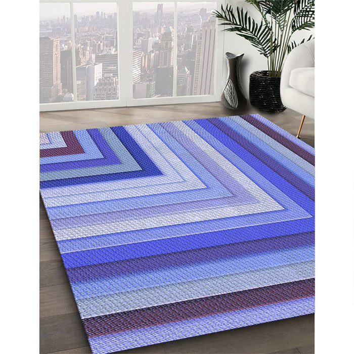 Machine Washable Transitional Sky Blue Rug in a Family Room, wshpat2092blu