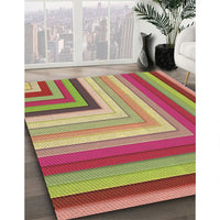 Patterned Red Rug, pat2092brn