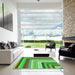 Square Patterned Fern Green Rug in a Living Room, pat2092grn