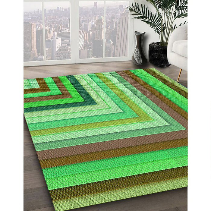 Machine Washable Transitional Fern Green Rug in a Family Room, wshpat2092grn