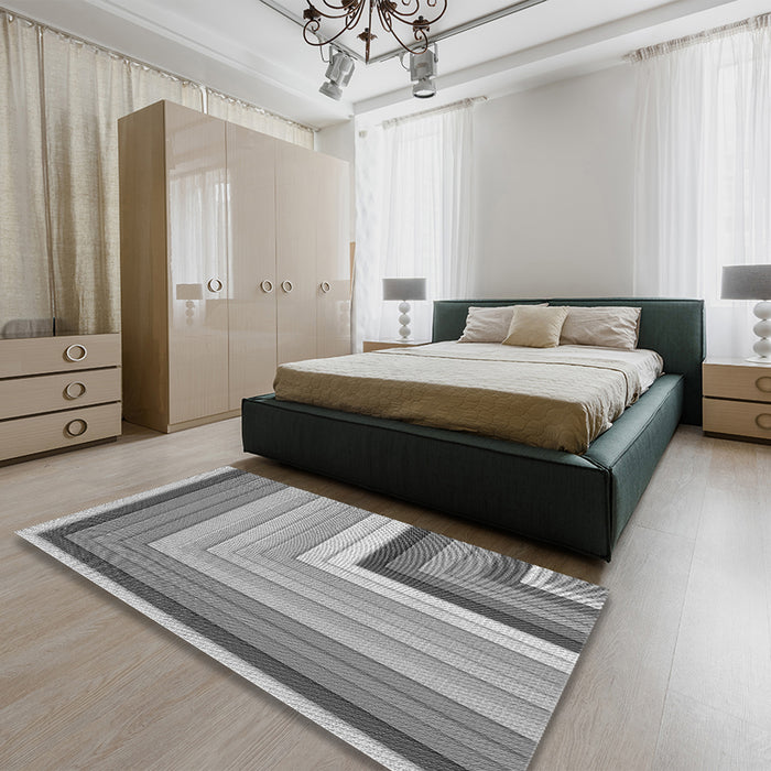 Patterned Smokey Gray Rug in a Bedroom, pat2092gry