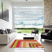 Square Patterned Yellow Rug in a Living Room, pat2092org