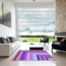 Square Patterned Bright Lilac Purple Rug in a Living Room, pat2092pur