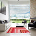 Square Patterned Red Rug in a Living Room, pat2092rd