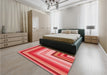 Patterned Red Rug in a Bedroom, pat2092rd