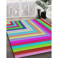 Patterned Green Modern Rug, pat2092