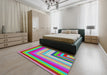 Machine Washable Transitional Green Rug in a Bedroom, wshpat2092