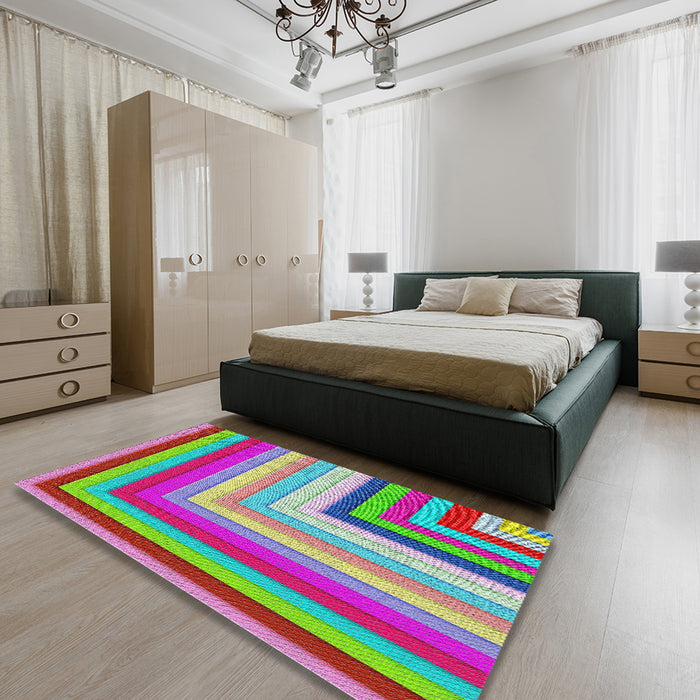 Machine Washable Transitional Green Rug in a Bedroom, wshpat2092