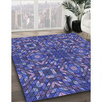 Patterned Light Slate Blue Rug, pat2094blu