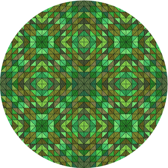 Square Machine Washable Transitional Dark Forest Green Rug in a Living Room, wshpat2094grn