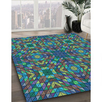 Patterned Plum Purple Rug, pat2094lblu