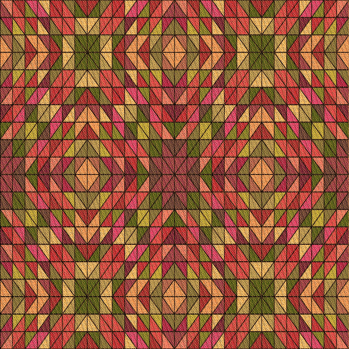 Patterned Tomato Red Rug, pat2094org