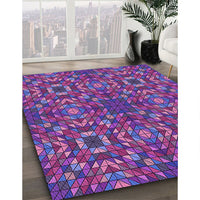 Patterned Dark Magenta Purple Rug, pat2094pur