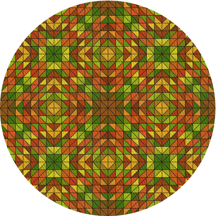 Square Patterned Tomato Red Rug, pat2094yw