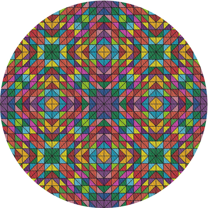 Square Machine Washable Transitional Green Rug, wshpat2094