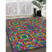 Machine Washable Transitional Green Rug in a Family Room, wshpat2094