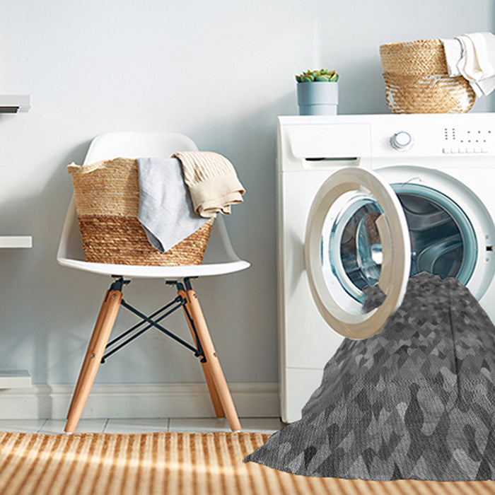 Machine Washable Transitional Grey Gray Rug in a Washing Machine, wshpat2095gry