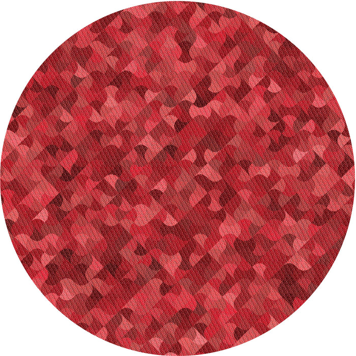 Square Patterned Red Rug, pat2095rd