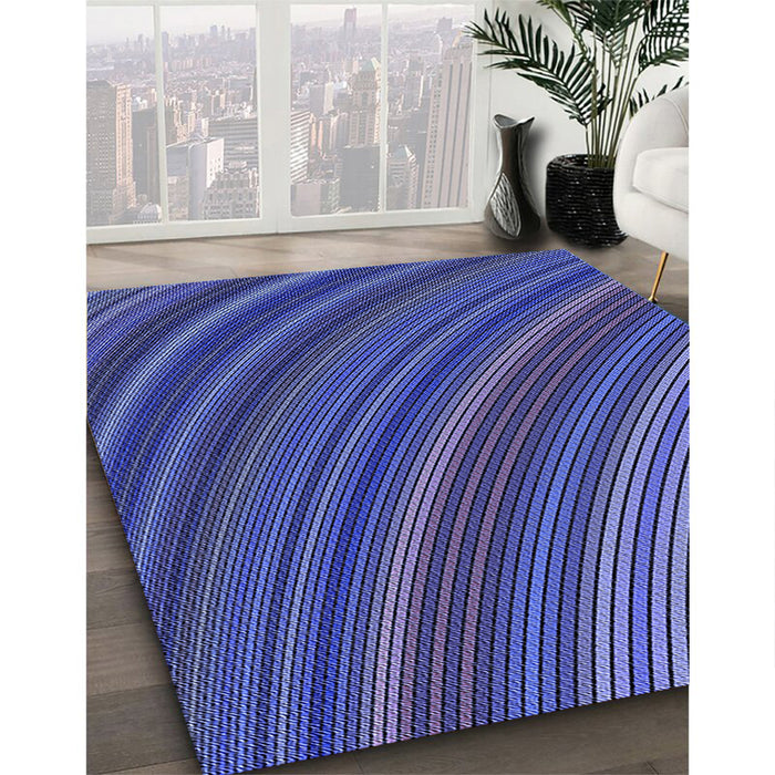 Machine Washable Transitional Light Slate Blue Rug in a Family Room, wshpat2096blu