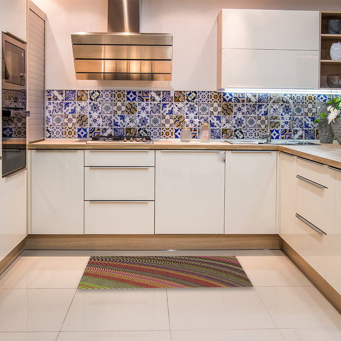 Patterned Copper Brown Rug in a Kitchen, pat2096brn