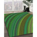 Patterned Dark Forest Green Rug in Family Room, pat2096grn