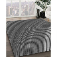 Patterned Dark Gray Black Rug, pat2096gry