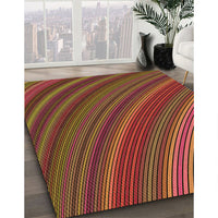 Patterned Saffron Red Rug, pat2096org