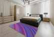 Patterned Dark Magenta Purple Rug in a Bedroom, pat2096pur