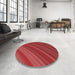 Round Patterned Red Rug in a Office, pat2096rd