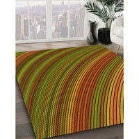 Patterned Saffron Red Rug, pat2096yw