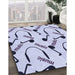 Patterned Lavender Blue Rug in Family Room, pat2097blu