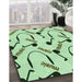 Machine Washable Transitional Green Rug in a Family Room, wshpat2097grn