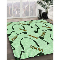 Patterned Green Rug, pat2097grn