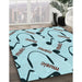 Machine Washable Transitional Seafoam Green Rug in a Family Room, wshpat2097lblu