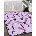 Patterned Medium Orchid Purple Rug in Family Room, pat2097pur