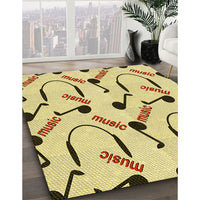 Patterned Sun Yellow Rug, pat2097yw