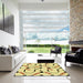 Square Patterned Sun Yellow Rug in a Living Room, pat2097yw