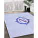 Patterned Lavender Blue Rug in Family Room, pat2098blu