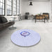 Round Patterned Lavender Blue Rug in a Office, pat2098blu