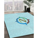 Patterned Diamond Blue Rug in Family Room, pat2098lblu