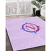 Machine Washable Transitional Bright Lilac Purple Rug in a Family Room, wshpat2098pur