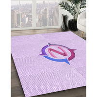 Patterned Bright Lilac Purple Rug, pat2098pur